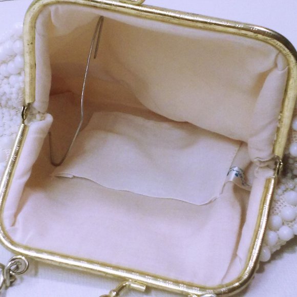 Vintage 60s-70s John Wind Hong Kong Beaded Evening Handbag 9x7 Hinged KissLock - Picture 11 of 14